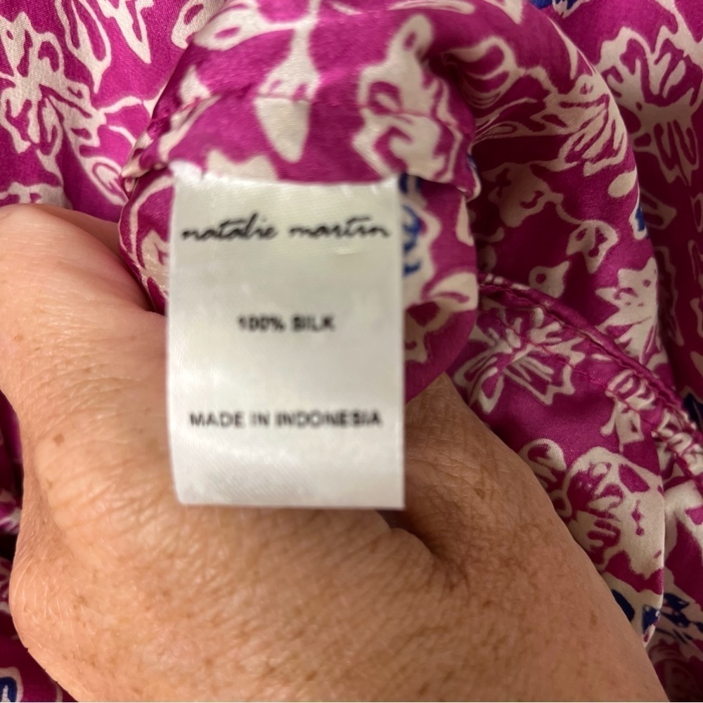 Natalie Martin Silk Shift Dress Floral Print Pink Size Small - Picture 7 of 8